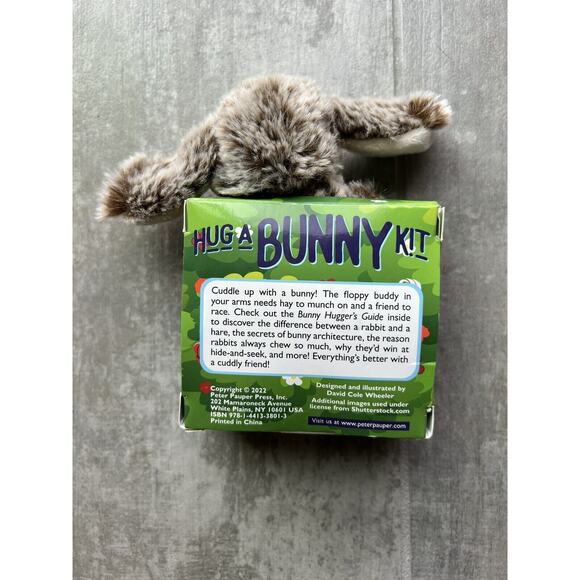 Peter Pauper Press Hug A Bunny Kit - Plush Toy Rabbit and Book Baby Toddler Gift - Picture 6 of 7